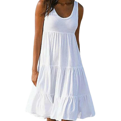 Cordelia | Women's Tiered Sleeveless Ruffled Midi Dress