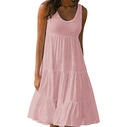 Cordelia | Women's Tiered Sleeveless Ruffled Midi Dress