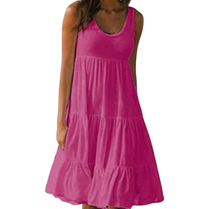 Cordelia | Women's Tiered Sleeveless Ruffled Midi Dress