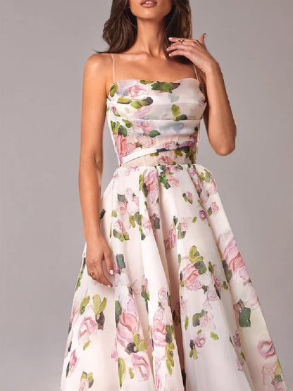 Elara | Elegant Women's Floral A-Line Midi Dress