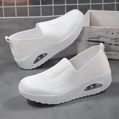 Ella | Women's Slip-On Trainers Comfortable Wedge Mesh