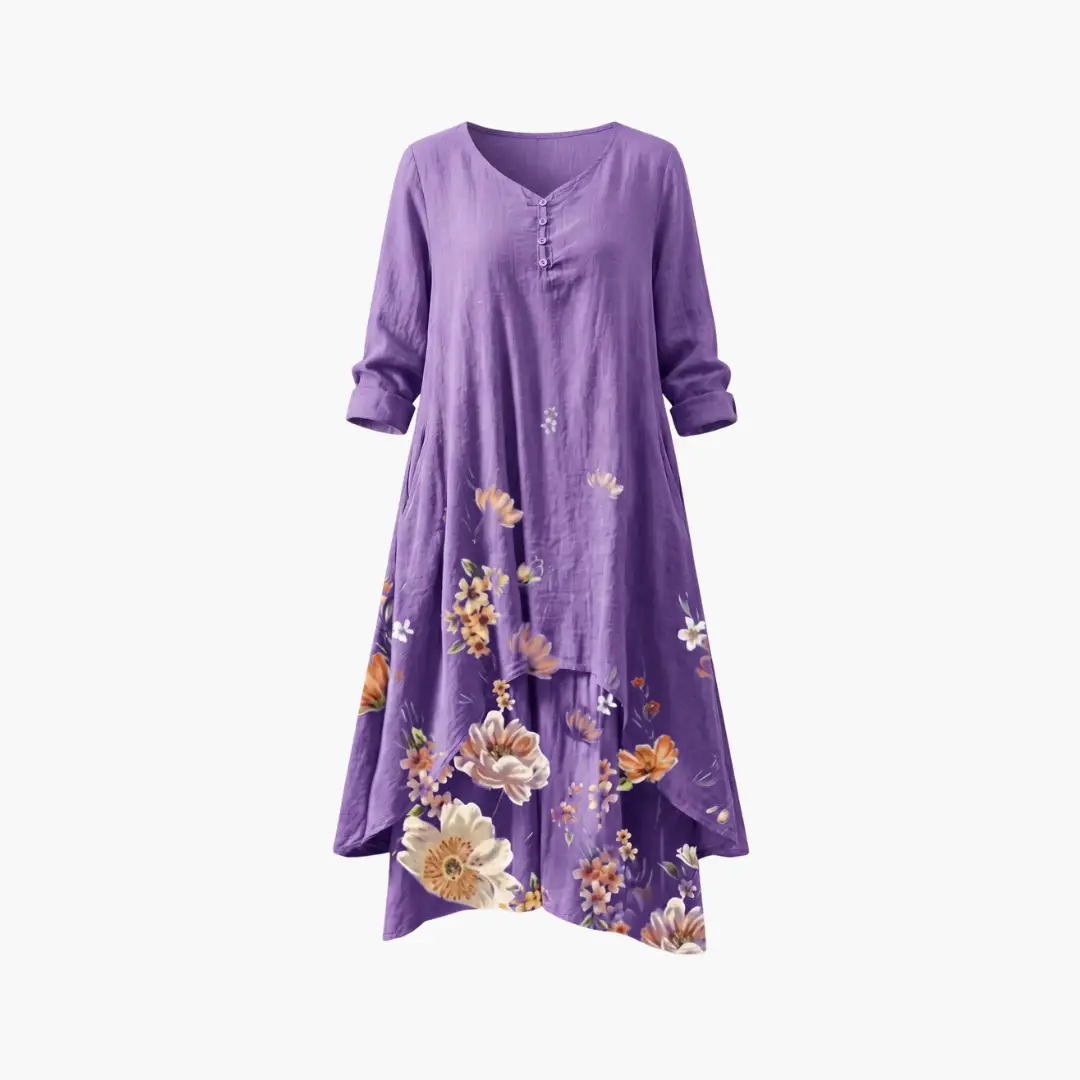 Elowen | Women's Long Sleeve Midi Summer Dress