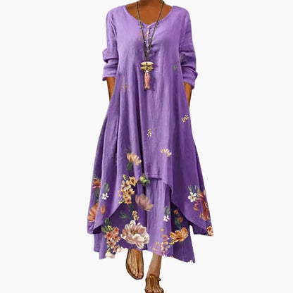 Elowen | Women's Long Sleeve Midi Summer Dress