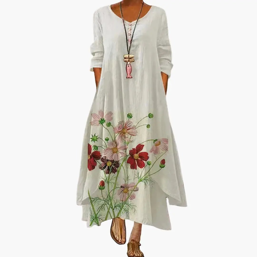 Elowen | Women's Long Sleeve Midi Summer Dress