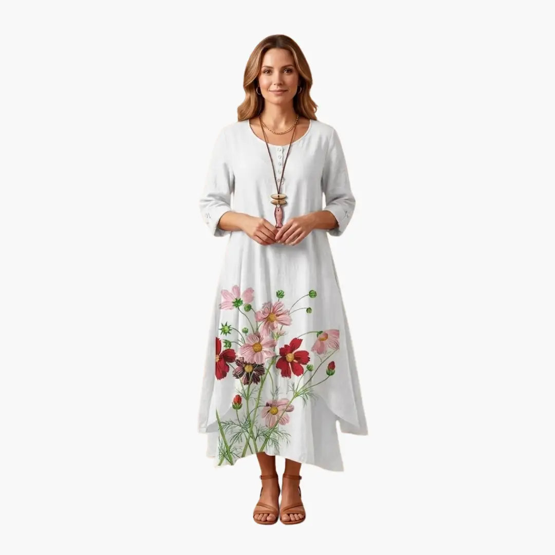 Elowen | Women's Long Sleeve Midi Summer Dress