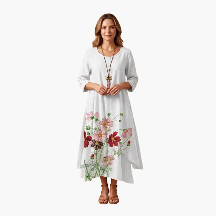 Elowen | Women's Long Sleeve Midi Summer Dress