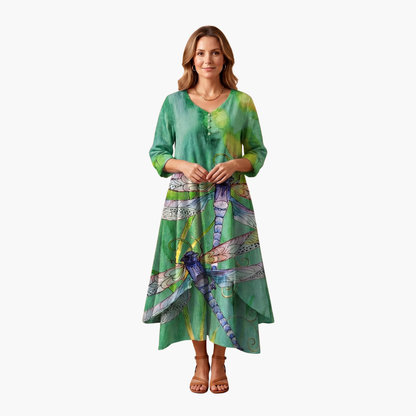 Elowen | Women's Long Sleeve Midi Summer Dress