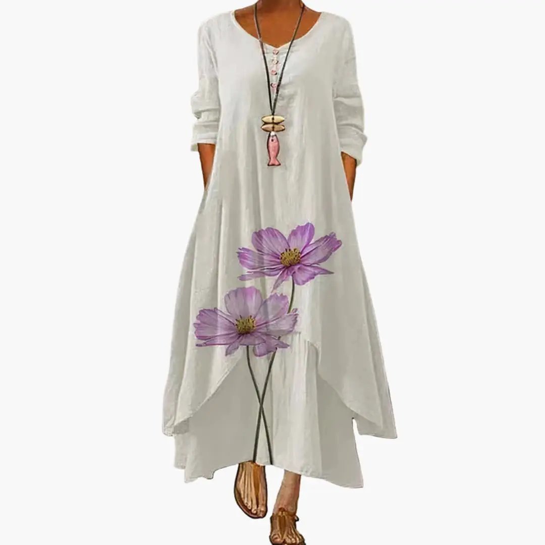 Elowen | Women's Long Sleeve Midi Summer Dress