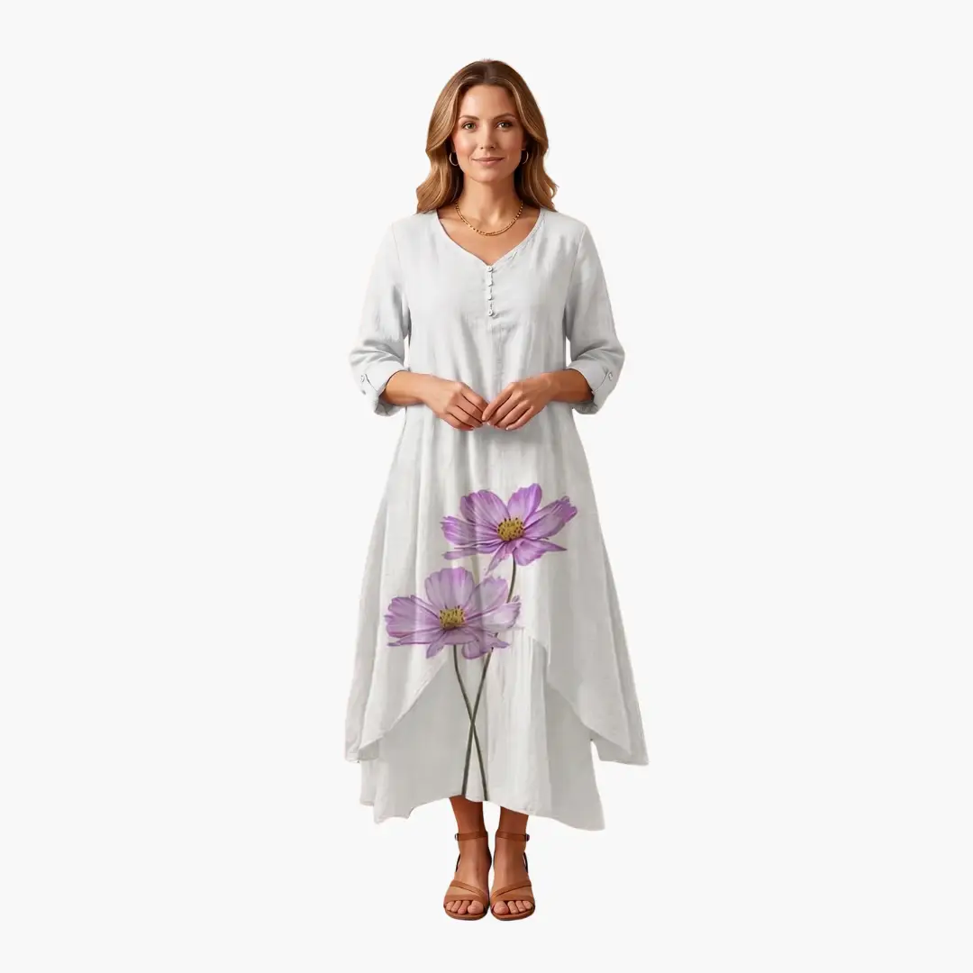 Elowen | Women's Long Sleeve Midi Summer Dress