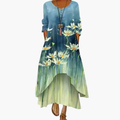 Elowen | Women's Long Sleeve Midi Summer Dress