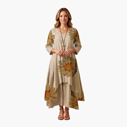 Elowen | Women's Long Sleeve Midi Summer Dress