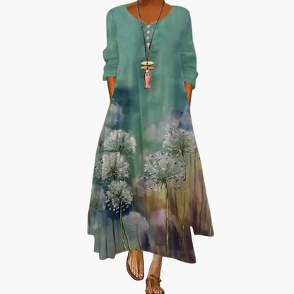 Elowen | Women's Long Sleeve Midi Summer Dress