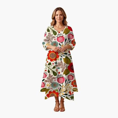 Elowen | Women's Long Sleeve Midi Summer Dress
