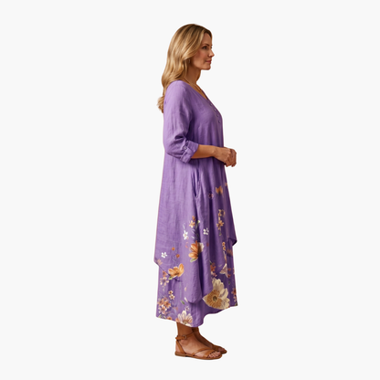 Elowen | Women's Long Sleeve Midi Summer Dress
