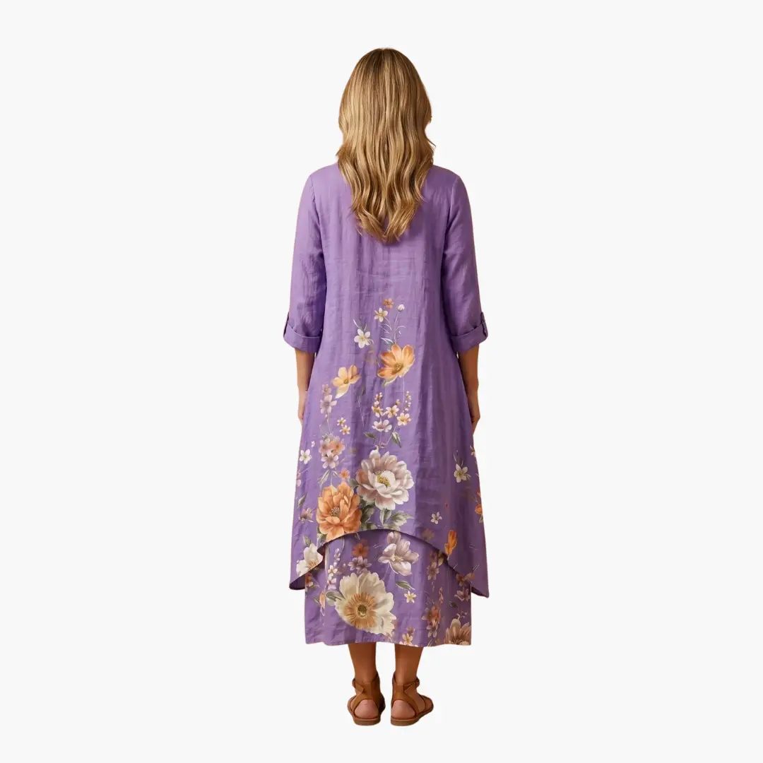 Elowen | Women's Long Sleeve Midi Summer Dress