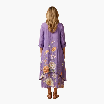 Elowen | Women's Long Sleeve Midi Summer Dress