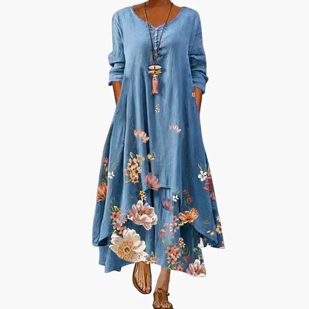 Elowen | Women's Long Sleeve Midi Summer Dress