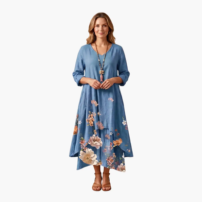 Elowen | Women's Long Sleeve Midi Summer Dress