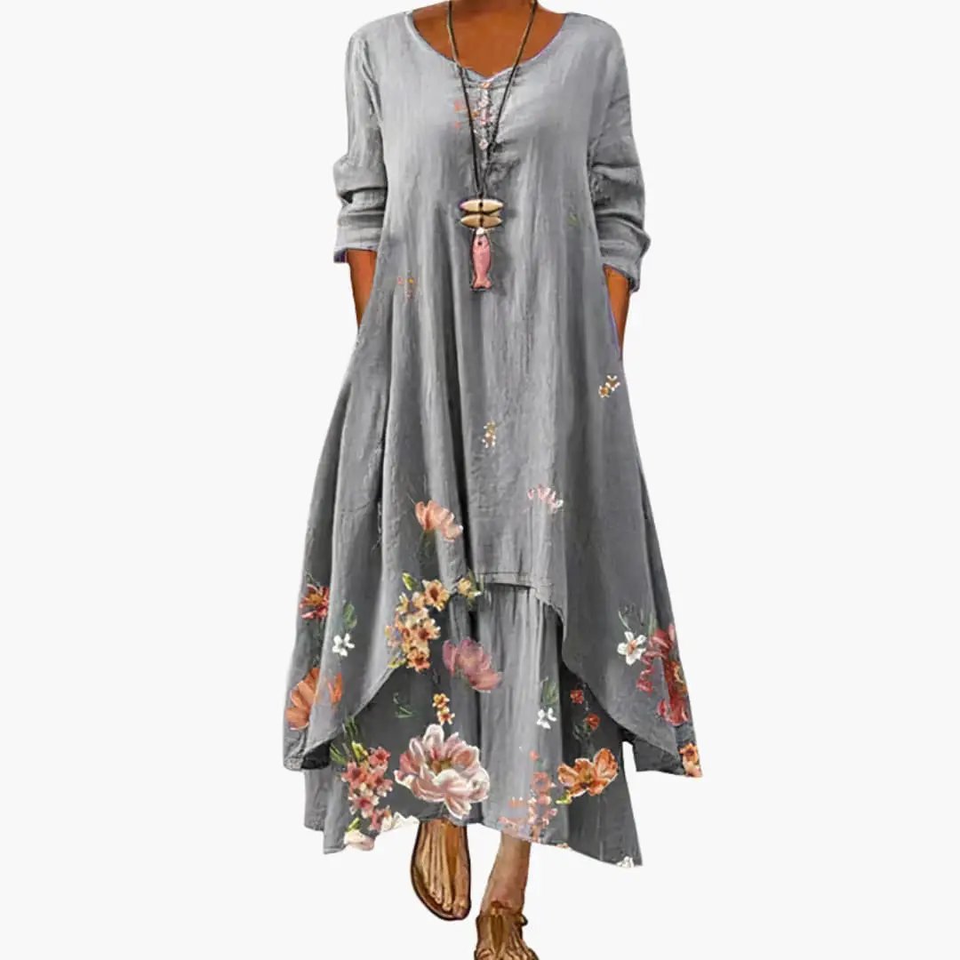 Elowen | Women's Long Sleeve Midi Summer Dress