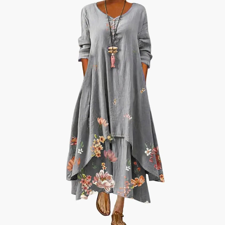 Elowen | Women's Long Sleeve Midi Summer Dress