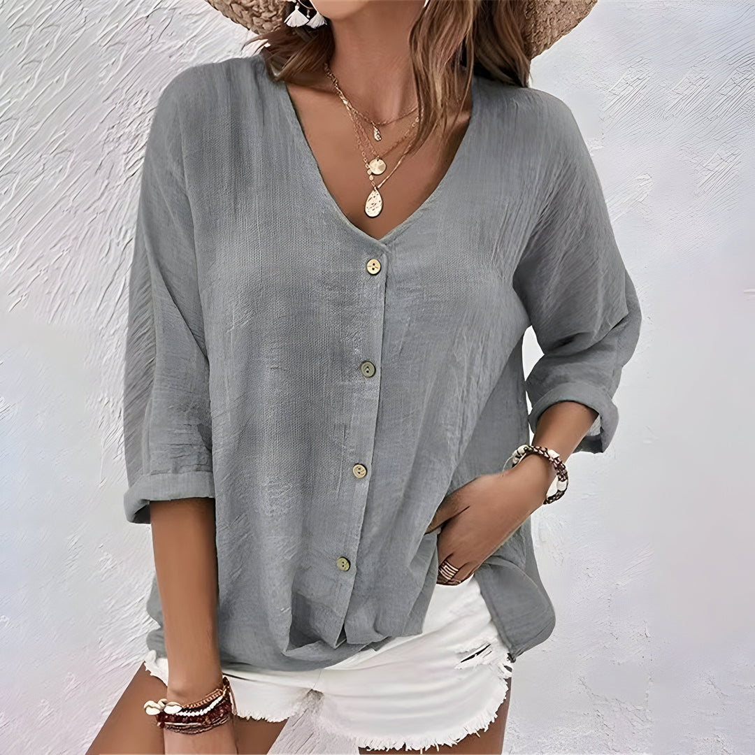 Elowen | Stylish Women's Summer Button Up Blouse