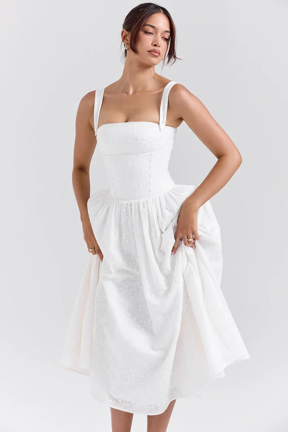 Esther | Women's Gingham Pockets Midi Sundress