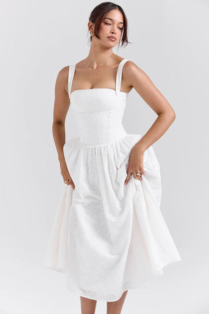 Esther | Women's Gingham Pockets Midi Sundress