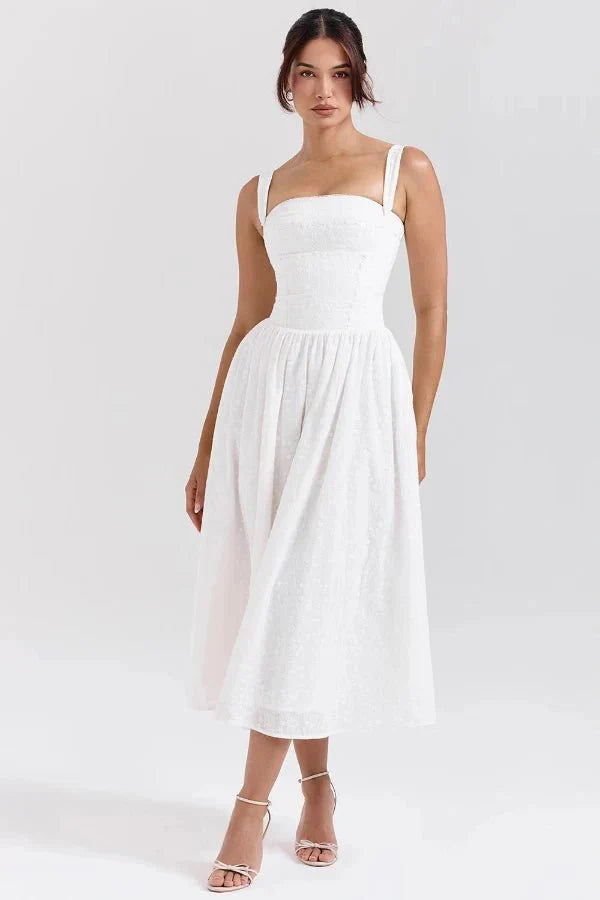 Esther | Women's Gingham Pockets Midi Sundress