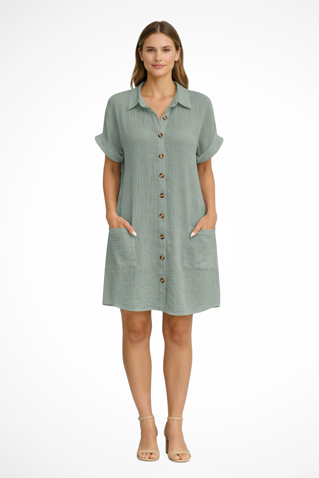 Evie | Women's Summer Button Beach Midi Summer Dress