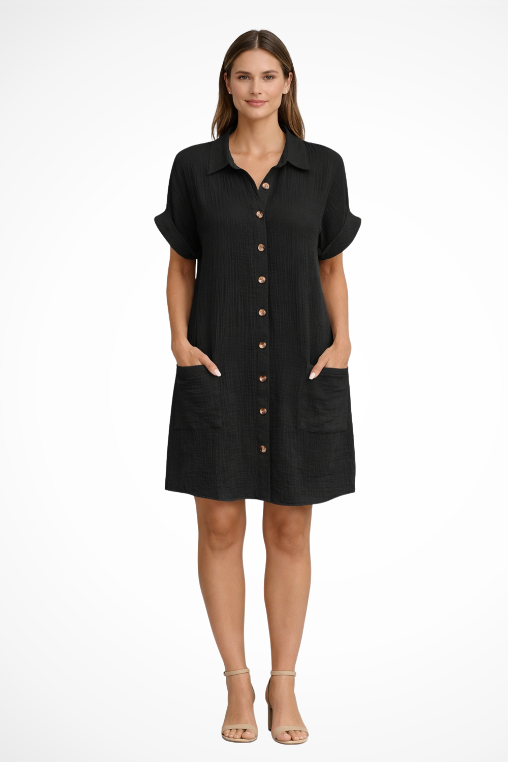 Evie | Women's Summer Button Beach Midi Summer Dress