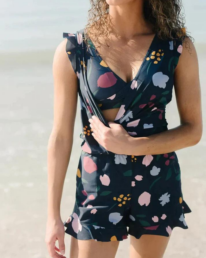 Florence | Elegant Women's V-Neck Built-in Bra Swimsuit