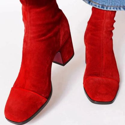 Georgina | Elegant Women's Square Toe Heeled Boots
