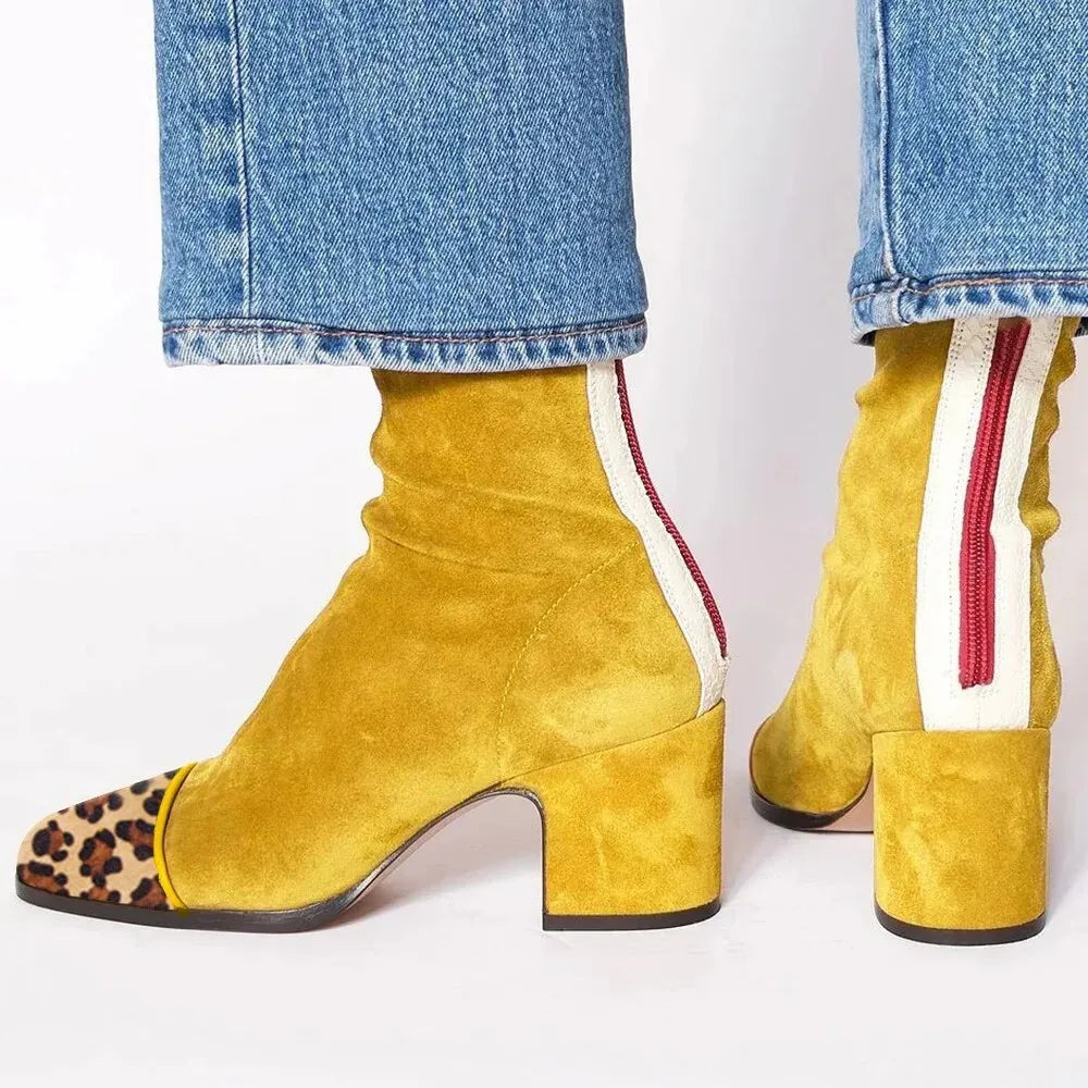 Georgina | Elegant Women's Square Toe Heeled Boots