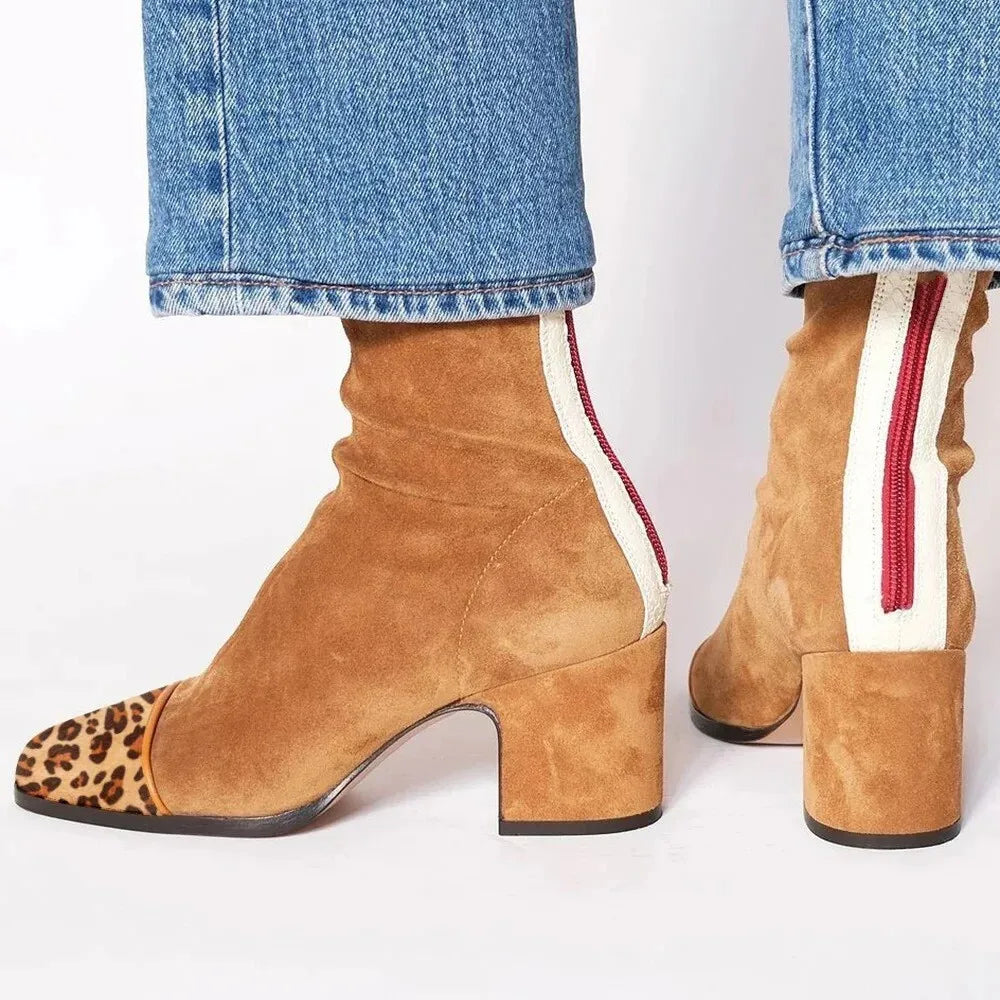 Georgina | Elegant Women's Square Toe Heeled Boots