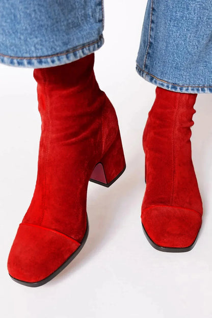 Georgina | Elegant Women's Square Toe Heeled Boots