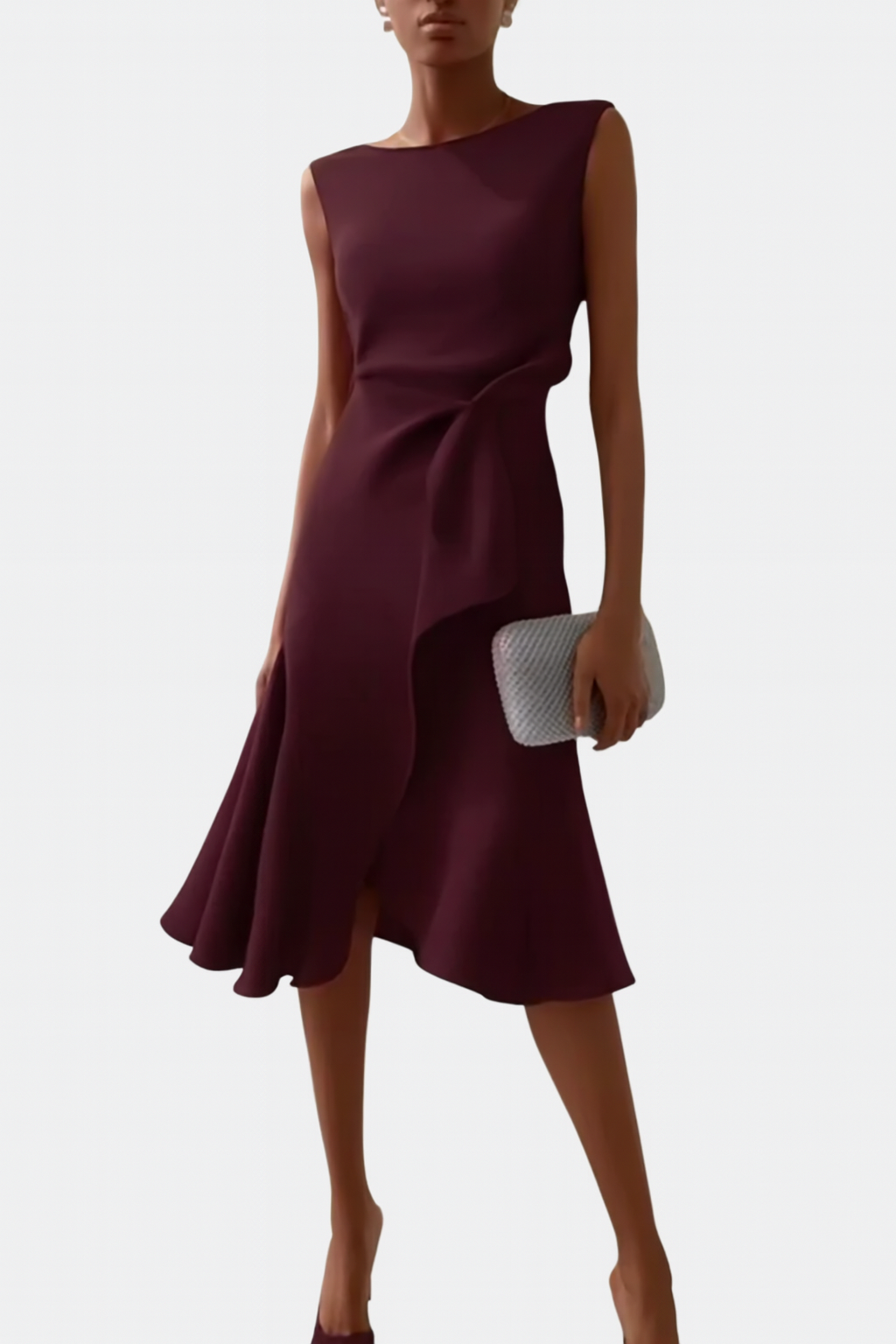 Gisella | Elegant Women’s 2026 Graduation Asymmetric Draped Midi Dress