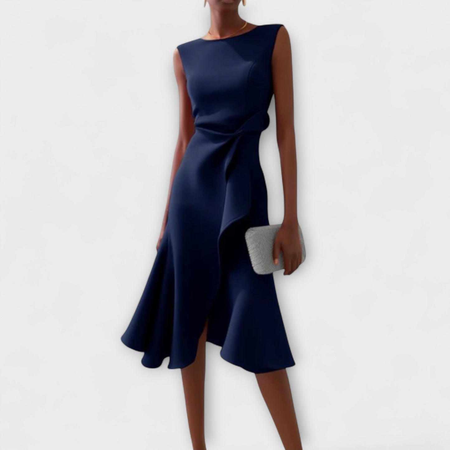 Gisella | Elegant Women’s 2026 Graduation Asymmetric Draped Midi Dress