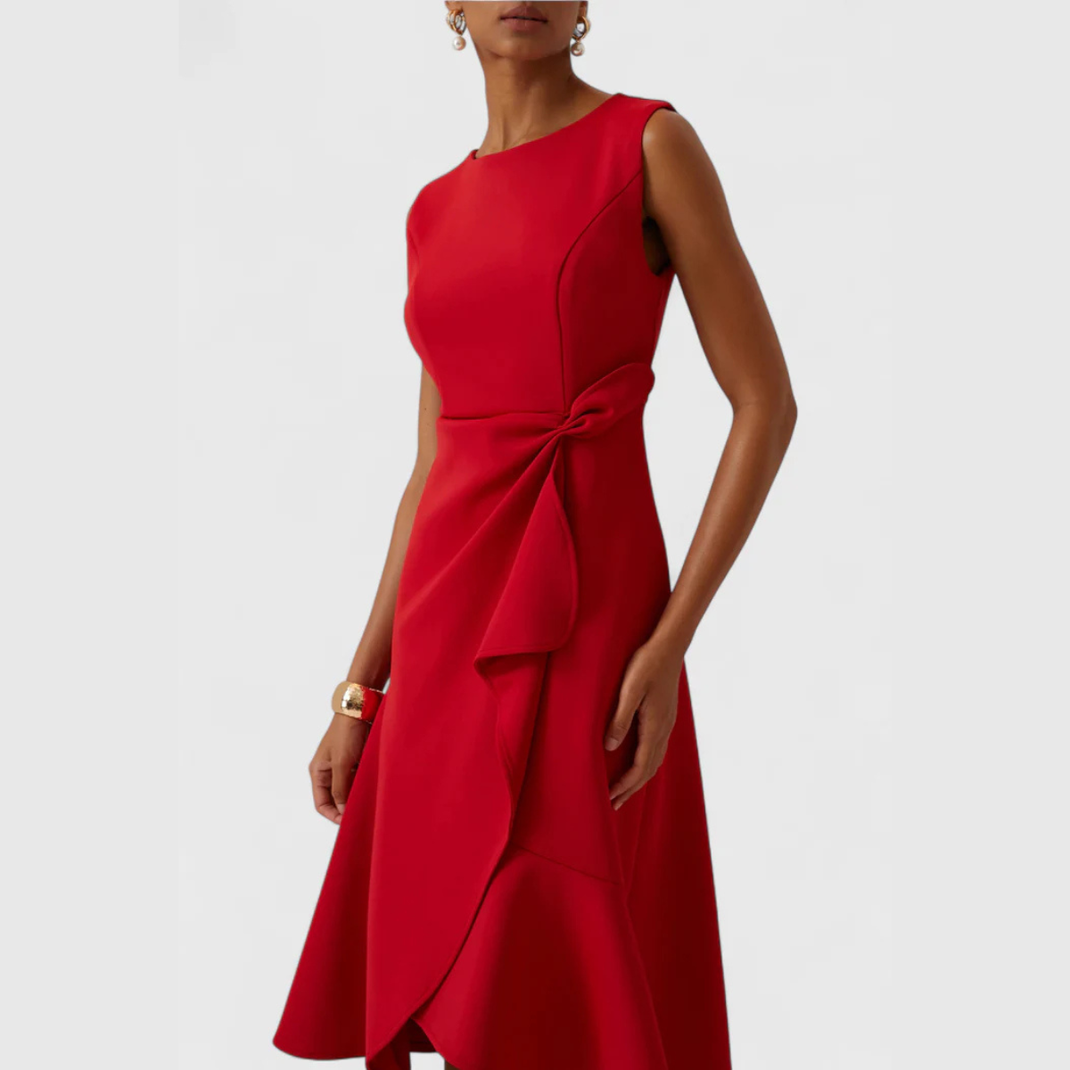 Gisella | Elegant Women’s 2026 Graduation Asymmetric Draped Midi Dress