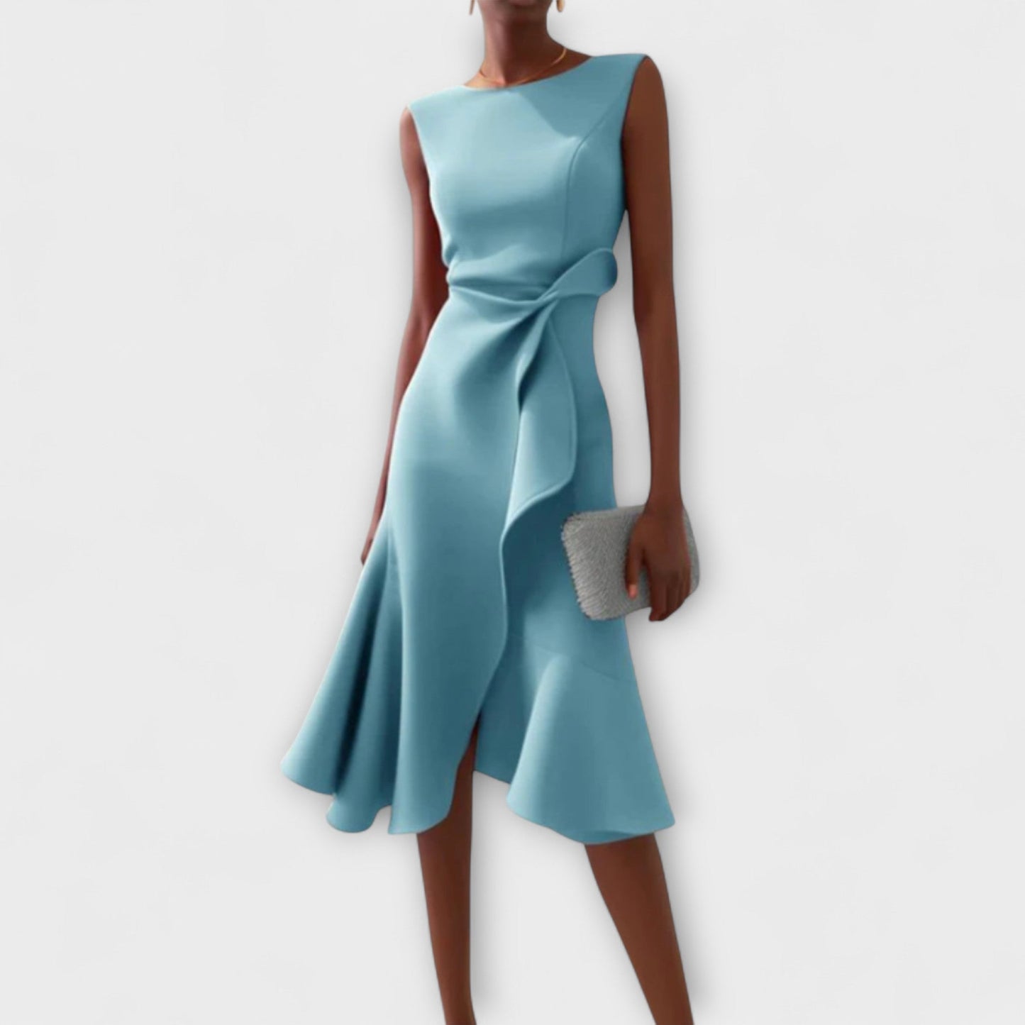 Gisella | Elegant Women’s 2026 Graduation Asymmetric Draped Midi Dress