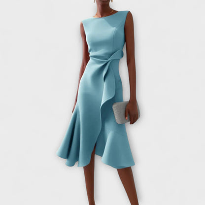 Gisella | Elegant Women’s 2026 Graduation Asymmetric Draped Midi Dress