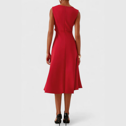 Gisella | Elegant Women’s 2026 Graduation Asymmetric Draped Midi Dress