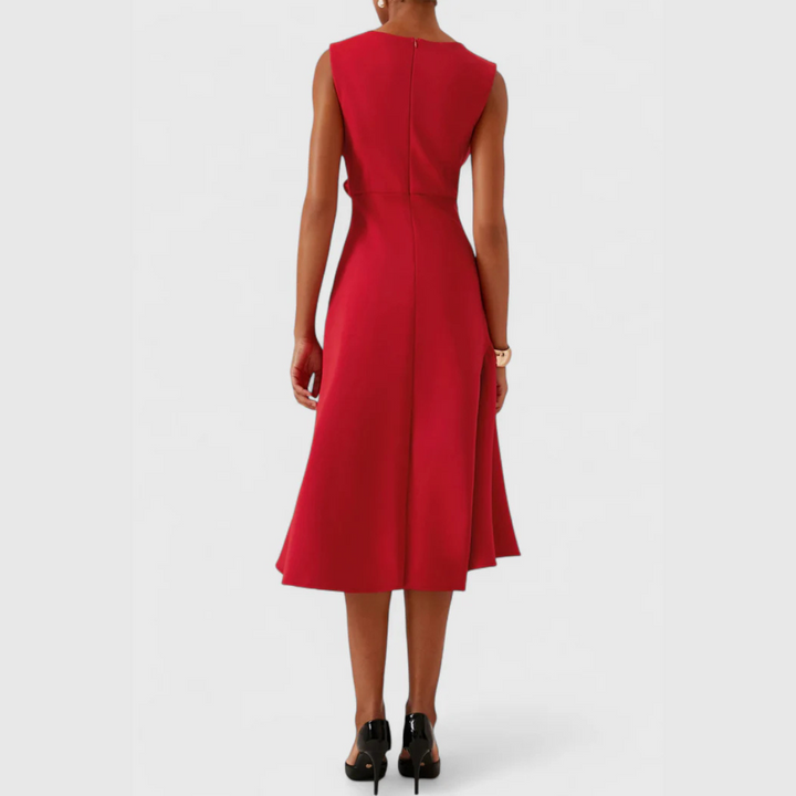 Gisella | Elegant Women’s 2026 Graduation Asymmetric Draped Midi Dress