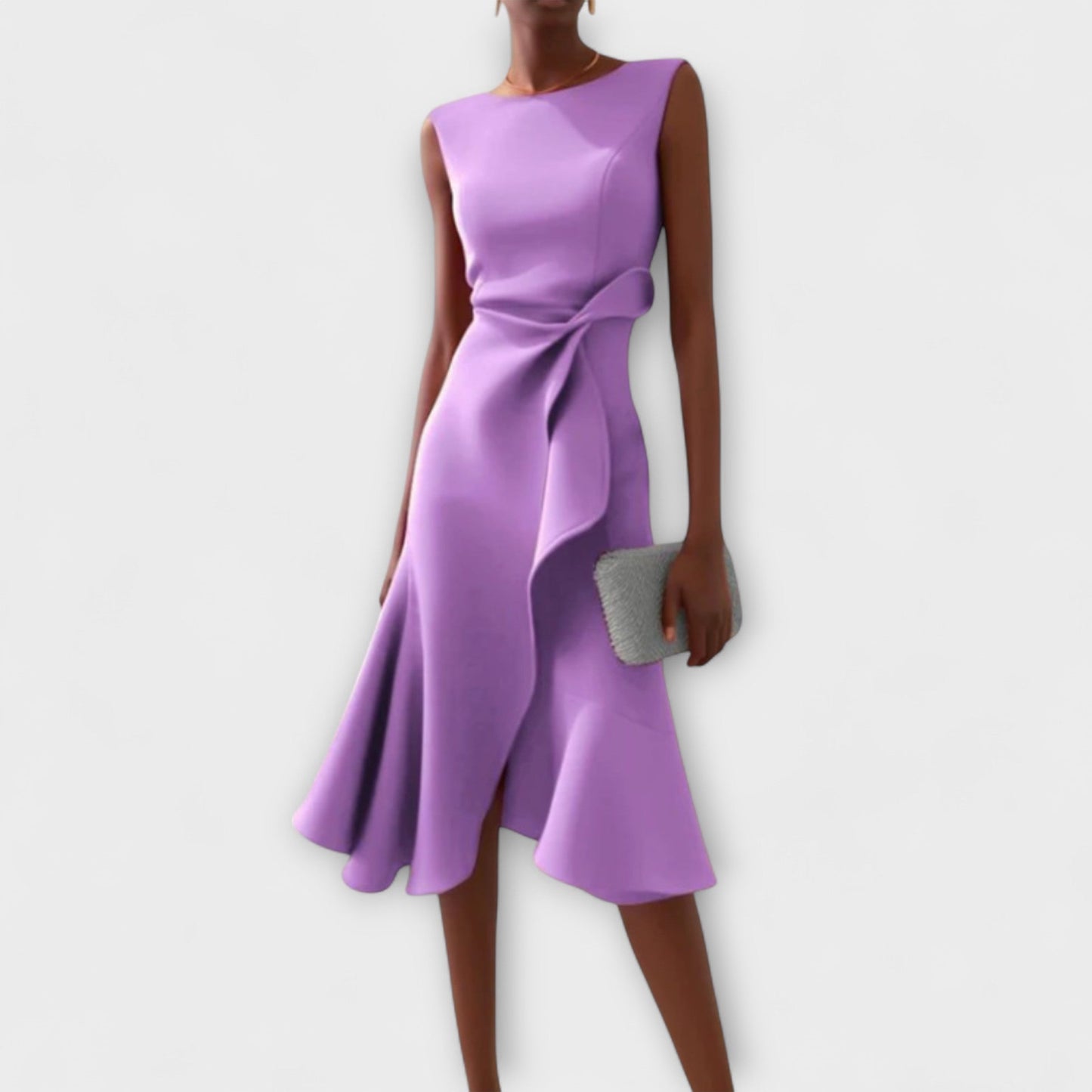 Gisella | Elegant Women’s 2026 Graduation Asymmetric Draped Midi Dress