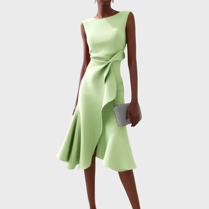 Gisella | Elegant Women’s 2026 Graduation Asymmetric Draped Midi Dress
