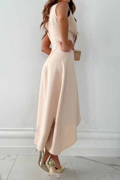 Gwen | Womens Maxi Dress Sleeveless Wrap Asymmetrical