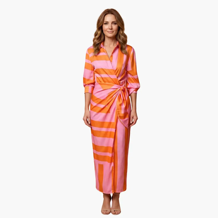 Harriet | Women's Striped  Maxi Shirt Summer Dress