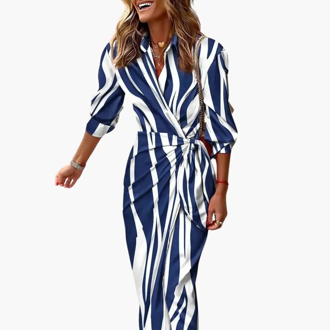 Harriet | Women's Striped  Maxi Shirt Summer Dress