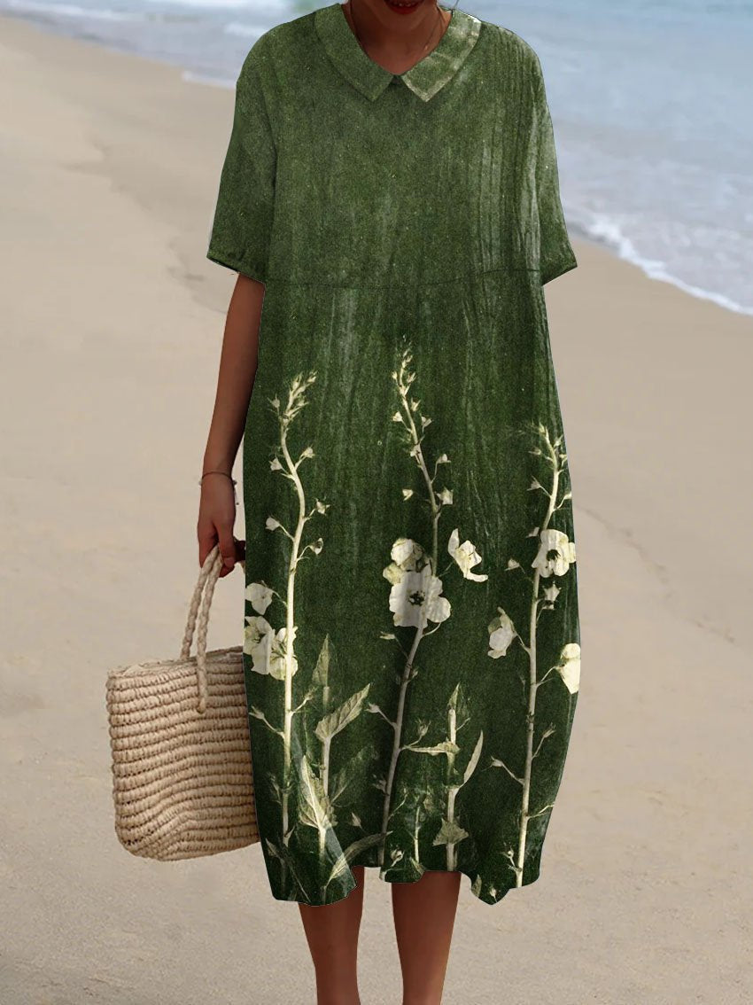 Heidi | Women's Floral Summer Midi Dress V-Neck
