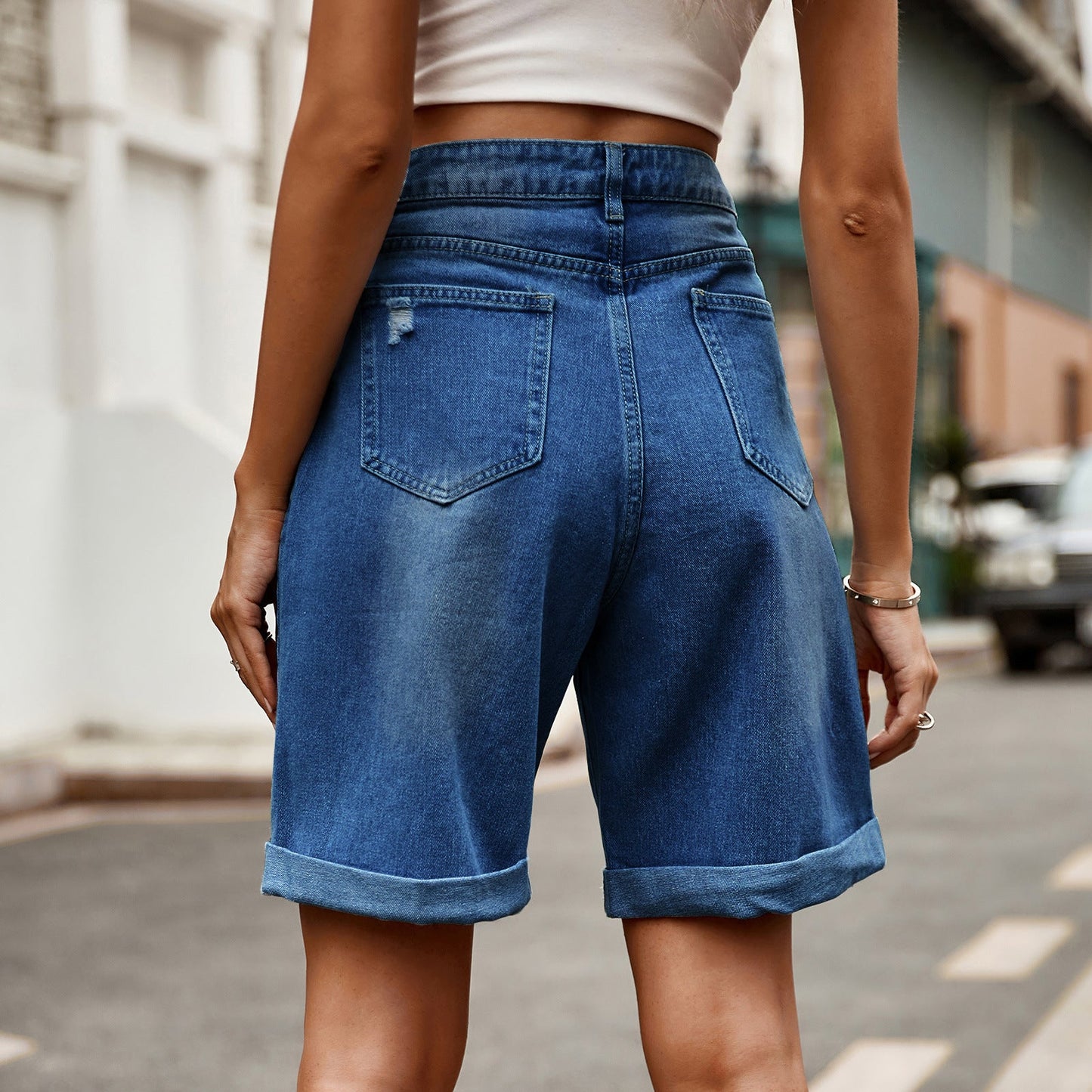Hester | Women’s Relaxed Cuffed Denim Shorts