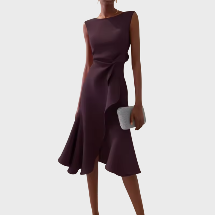 Imogen | Women Draped Elegant Midi Dress
